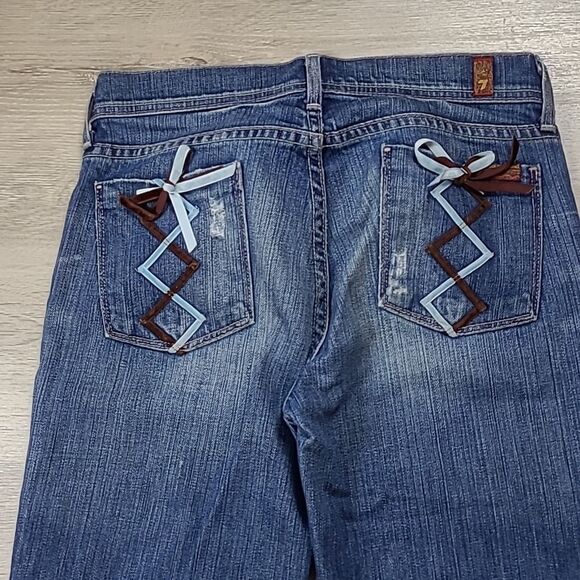 Seven For All Mankind Jeans-Velvet Ribbon Design, Sz 26, Bootcut rare edition - Picture 3 of 5